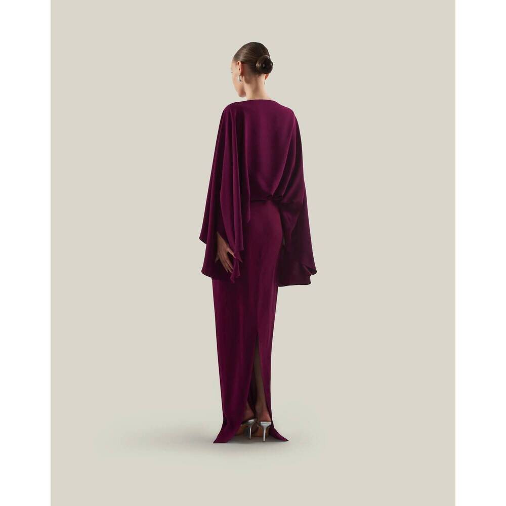 NEW TALLER MARMO eolia oversized blouson dress in plum - Picture 2 of 4